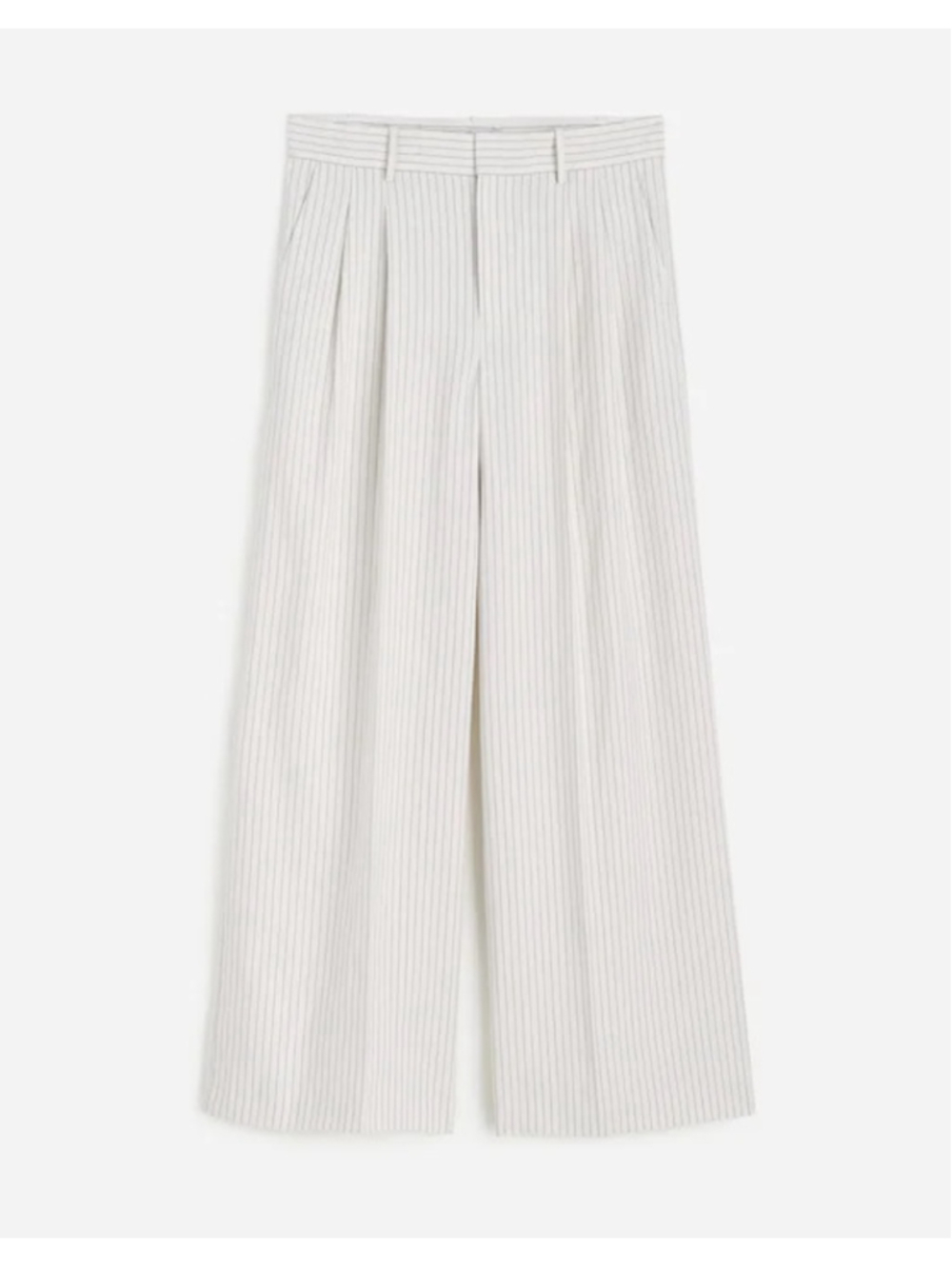 NWT Madewell The Superwide-Leg Trouser in Pinstripe Linen Blend size 10 NU680